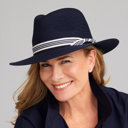 Lincoln Flexibraid Navy Fedora - Canopy Bay by Deborah Hutton
